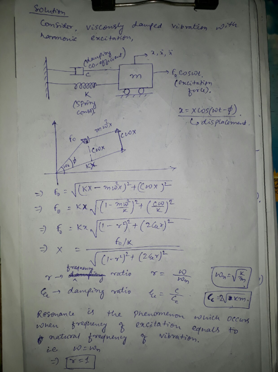 Visconsty dla amnemic excitaven rrn Const) fo cvox K. fo/K Resenana the Phenomenon whic excitaiou ednaUs tv when red % Vibrat