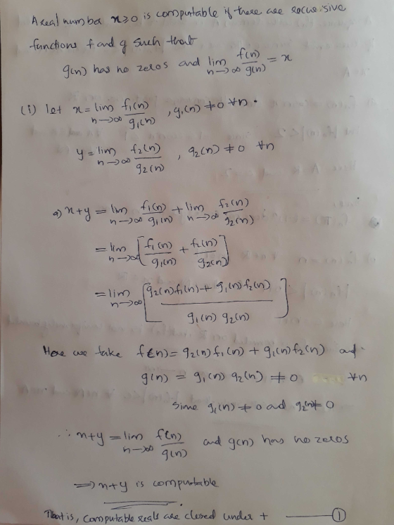 computable thee Akeal hum b n0 is wse socusSIVe fanctions fad q Sruh tha gin) has ho Zelos andl li tin lot n= lim fi(n) ylimn