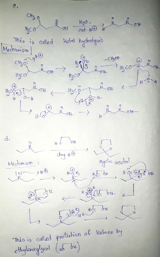 i i alled Xotal hudrogss Machanish 0 OH- ltzc 30 1 0 a14 d. Mechanisn ogebc aeeta Thi、is called protahon of-Katona b ethylon