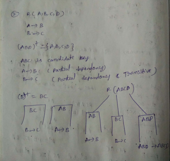BC ,3-Candidate key hansihve P (ABCD AB AB BC ABP A->B