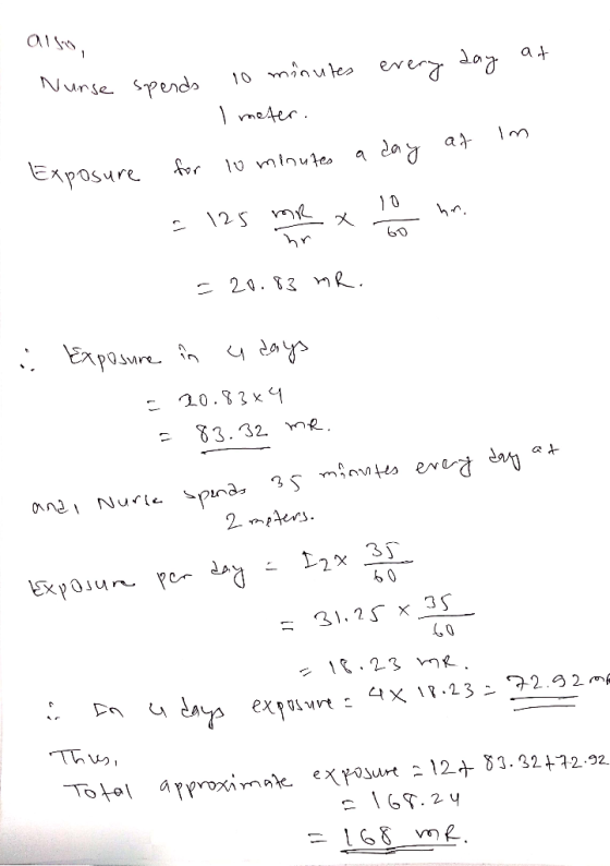 at Nurse spends 10 monutes |me4er. a} Expasure Si 60 20. 83 K. Eposure 20.3 x 1 83.32 nR 2 mpAens 31.25 X 4 IP.23 72.9 2. mp