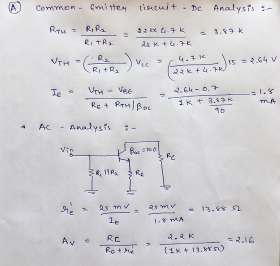 9 D AC Analyst Pac loo 6- Rc asm- = 13.88 s), Ie Av = Re IK 13.8