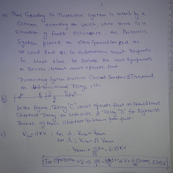 a) Time Gading in Puotcctive Sqsten ts mean Scheme, a cording t o, which/, When there isa Sstem blaced on elthe qenenation e