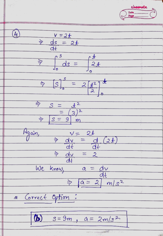 alassmate Date dt ヲ. 2. dt dt We know Correct Option : 2,