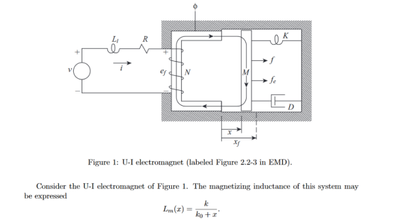 9시 N 左 Figure 1: U-I electromagnet (labeled Figure 2.2-3 in EMD Consider the U-I electromagnet of Figure 1. The magnetizing i