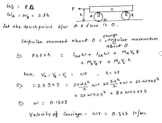 let the t uch point blu, A floor is o lmpulse moment about 0- Aarjo chanae angular momentinm about o 2. 2. う 0.1309