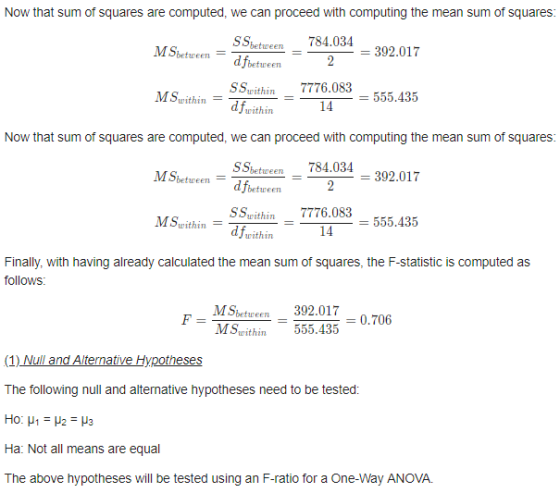 Now that sum of squares are computed, we can proceed with computing the mean sum of squares 784.034 392.017 MSbetween--etueen