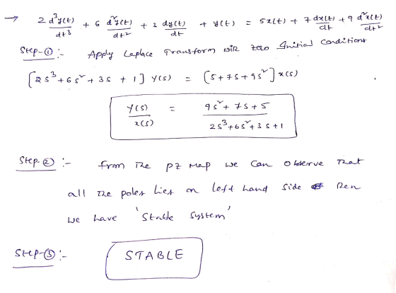 (4)P G dt3 q d3it) 7 dxlt 2 dCt 51lt)t 4nitiod Conditions Seep- eeo Apply Loplace Trausform wiR 6 +3 S (5)A 2 36 +3 S t Step