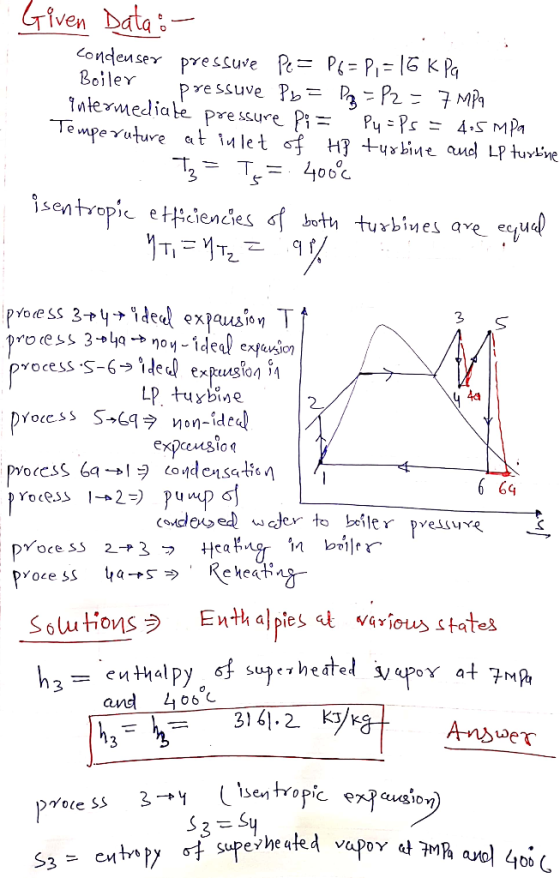 iven Boile 2 4a process S-69ラ non-ideal Soions Enth alpies et various states and 06