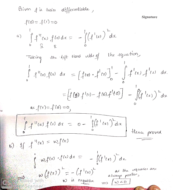 Given difenentiable twic Signature flo)=) dx the equation utde Take ing Koft Hand the dd 2 as )dx )C) d tenc provd b) a) - )