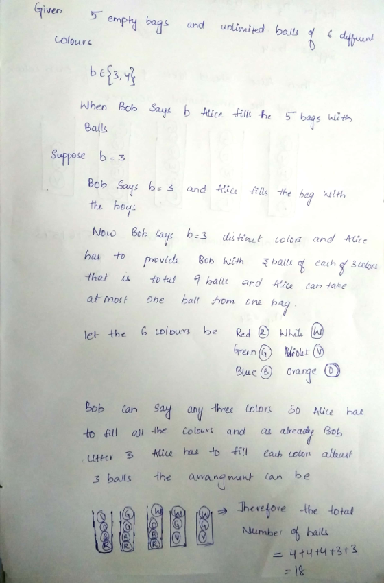 empty bag and urlimid bdud Coloure b3. hhen Bob Saye b Aice ill e 5aswt Balls Sumose b3 Bob Saysand Alice fills the hag halth