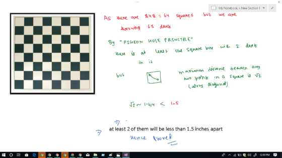 My Notebook > New Section 1 ▼ init at least 2 of them will be less than 1.5 inches apart