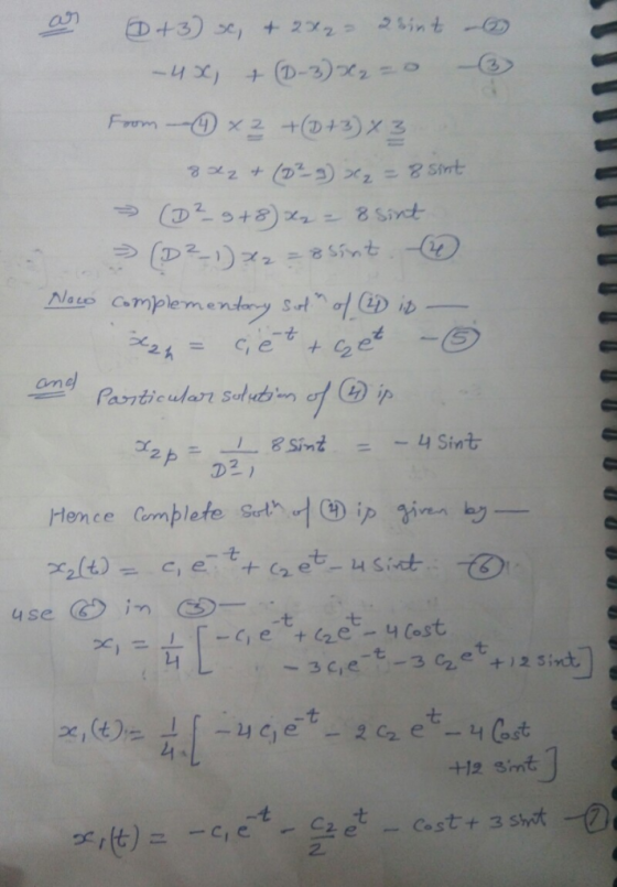 Nato c.mplern entrフ5An σ1(4)ゆ Hence (omplete Sdn ⑨ip givenby- -t 七 2 +12 Simt -t 七 C2 2.