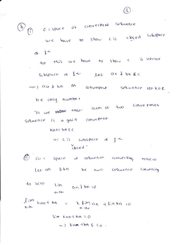 Souence we hvesheucbsed SJbspace tu we haveshousect Subspace of IKj let albuEc seQuence ekee convespert be cnly numbe sum o u