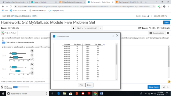 | O Home-» Students xMyLab Statistics All Assignmen Do Homework- Dustin Stepp x C Get Homework Help With Che x+ Southern New