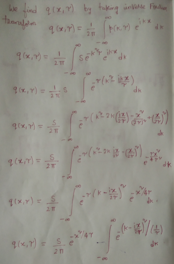 nd9x,) by taking inae Foue tharafem a)= We ikx 2 IT e dk Se C 2 TT = (ax)b dk 2 1T -X (2rju 2 1T dk k 4TV 2 7T x/4r dk r (k -