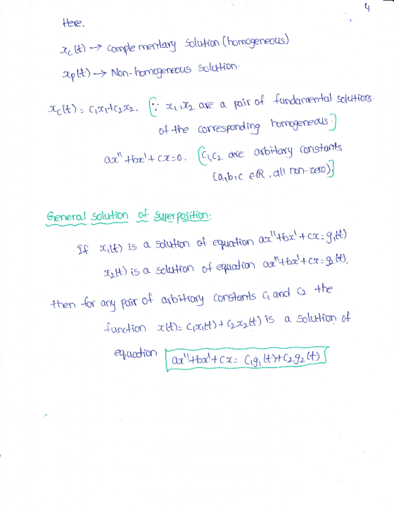 Here. Xp Lt) →Non-tong-rous Solution xclt), GXAcA, ( χι Ђ. ave a pair of fardamental Solutions ol the conrespondling homcgene