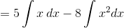 =5\int x\, dx-8\int x^{2} dx