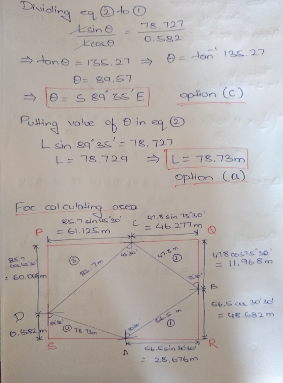 Lein 78.727 Lcace O.582 tane p- 4an 12s.27 130. 27 O= 89.57 oplion (c) Posting value L sin 8q2c-78. 727 L= 18.729 L78.73m Op