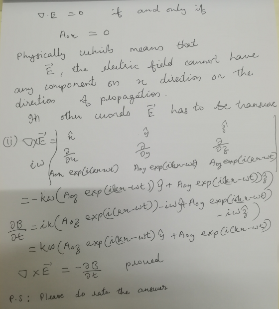 Je =0 it and only if for o Physically which means that Ē & the electric field cannot have any component on a direction on the