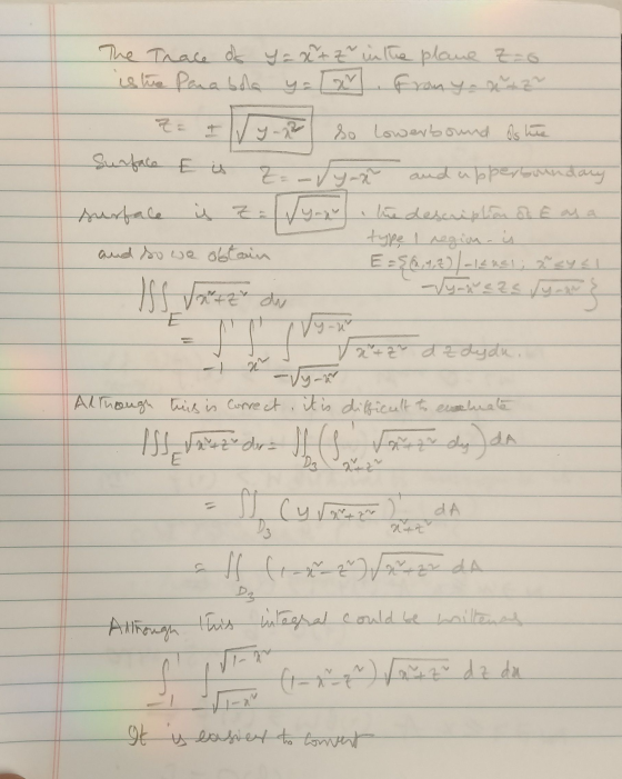 The Trace of taxt zo in the plane z=6 is to Pena bola yax from y. nt z Y-22 So lower bound of the Surface E is VY-> a Z = and