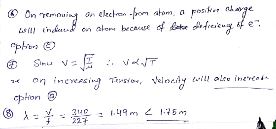 an electron from atom, a posihue cherge oillinduud on atom because of ate lefreieny of e, On remou Optron VNT Sincu V on inc