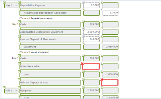Depreciation Expense 82,000 Accumulated Depreciation-Equipment 82,000 (To record depreciation expense) JC J1 270,00) 2,050,00