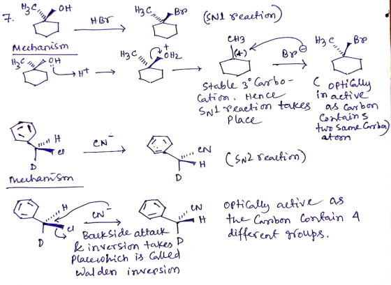7. 39, OH - HB C BP (Sul reaction) Hər CH3 leto k ane Hebe Mechanism HC OH GOH H3C - » H+ + 1 stable 3° Carbo- Cation. Hence