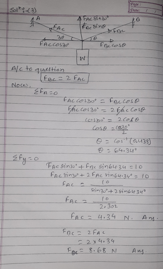 Page : Solno (3) Date: / 4 FACsin 300 FBc sino FAC 30 FACCOS300 o Folloso - FBccoso Alc to question - (FBc = 2 FACI Now Sforz