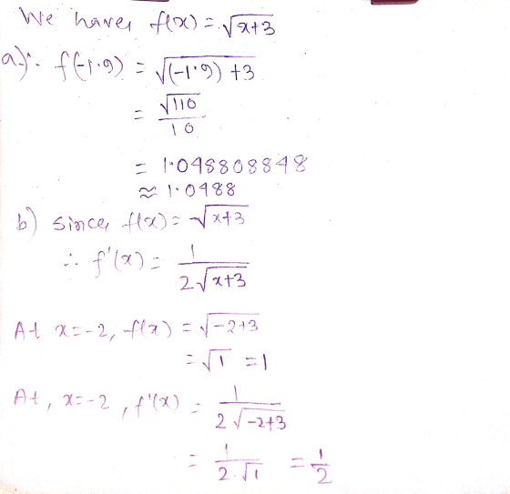 We have flx) = (x+3 a.) fftig (4109) +3 1110 TO 1048808848 0488 Since, flex)=√x43 :: f(X) = 2vx+3 - At 23-2, fla) = -243 T =