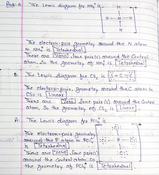 Ans: A The Lewis diagram for hytis Н - The electron-pair geometry around the Natom in what is Tetrahedral. There are Zerot lo