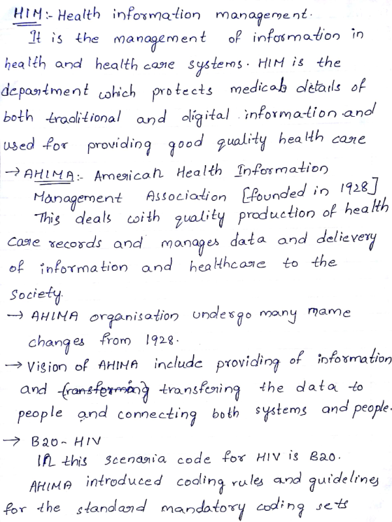 HIM Health information management Mar is the management of infos mation in health and health cane systems. HIM is the depantm
