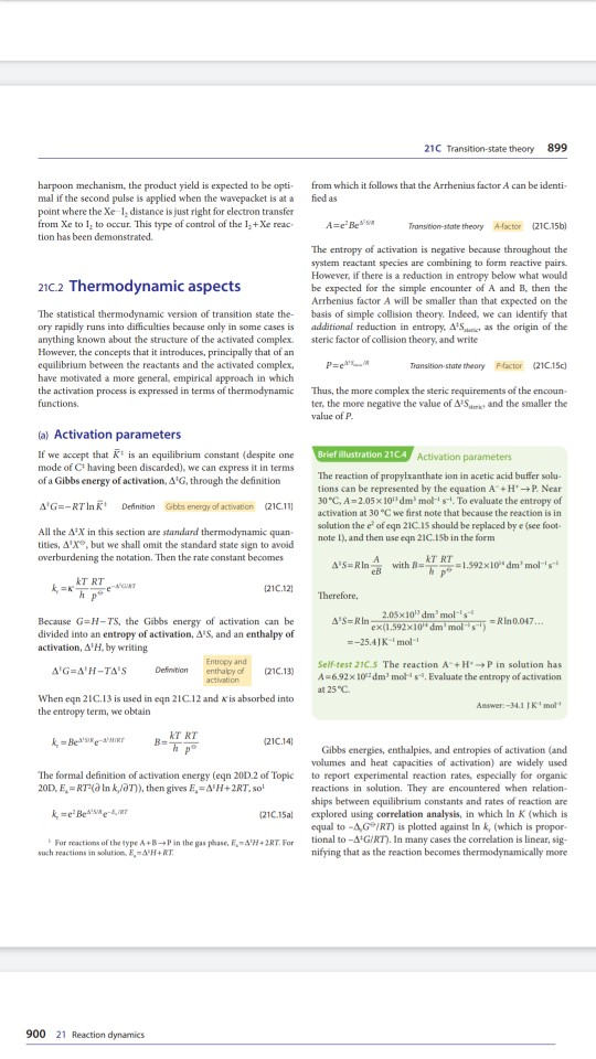 21C Transition-state theory 899 from which it follows that the Arrhenius factor A can be identi fied as harpoon mechanism, th