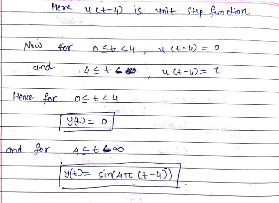 Here ult-4) is unit step function Now for ostcy uct.W = 1 and as too ult-6)= 1 . Hence for Oct2u o na 196)=0 Land for alt so