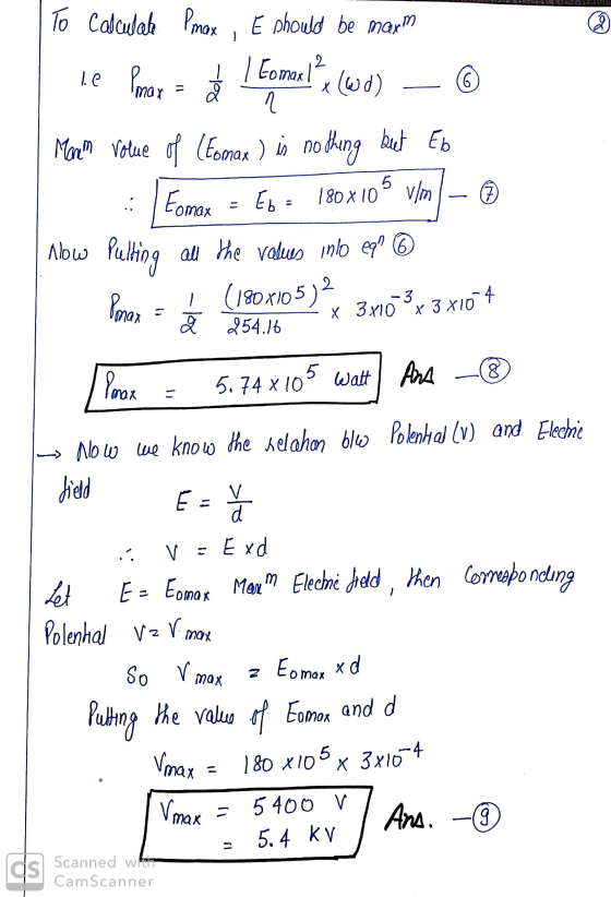 To Calculate Pmax E should be marm | Eomax 1² xwd) 1.0 Pmax 6 loc Monem volue of (Eomax ) is nothing but Eb Eb = 180x10 1 80