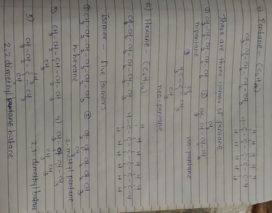 w Pentane - (CG He - CH CH CH - CH-CH₂ H-6-c- q- c- c-H - HH HHH There are three somer of pentane CHO CH-CH-CH-CH - CH D CH-C