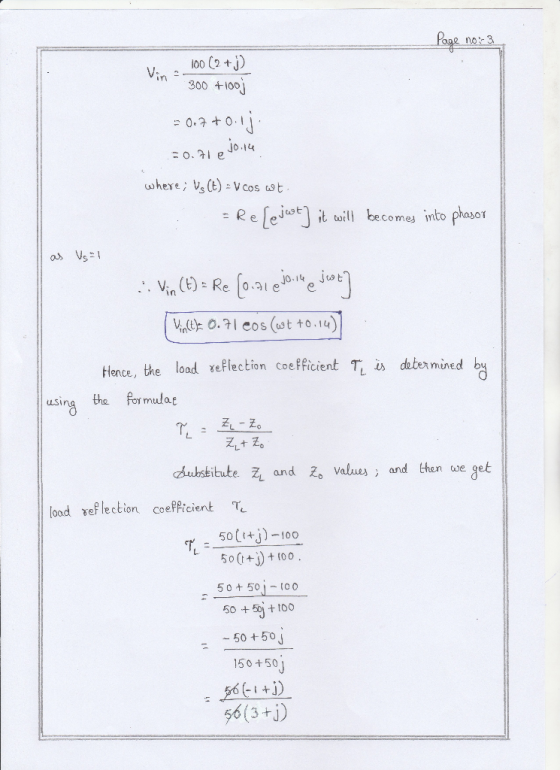 300 +100 0-7 + 0.1 Jo Iu il becomes into phasor .in e 0.3e 嚇比0.71 eos(wt+0.14) Hence , the load γeelection coefficient T, is