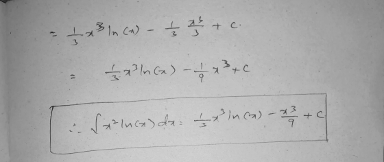 3 In (A) ㅗ + C ㅗ 가 3 3 1xBln(x) 기 . C 의 Sa luce delno) – x3 + 0 7