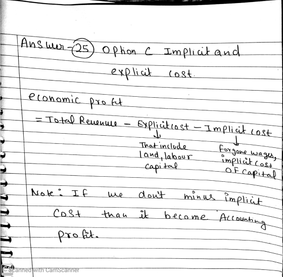 become Accounting MAX Answer (25) option c Implicit and explicit cost economic profit Total Revenue Explicit cost-Implicit co