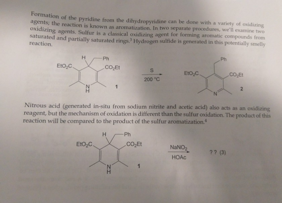 tation of the pyridine from the dihydropyridine can be done with a variety of oxidizing! agents, the reaction is known as aro