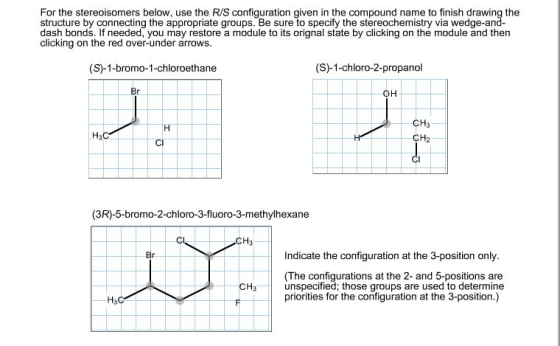 For the stereoisomers below, use the R/S configura