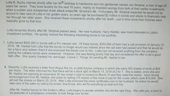 Lotta B. Buchs married shortly after her 40th birthday to handsome and rich gentleman named Jon Simphal, a man of age 20 year