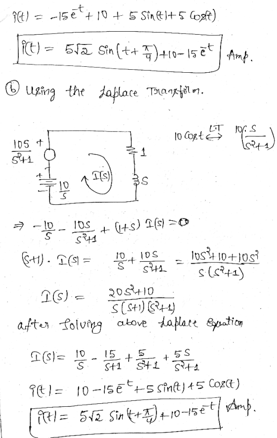 it) -156t+10+5 Sinet + 5 Coff) lict) 512 sin (t + 7 ) + +10-15ēt Amp. Using the Japlace Tulangfólm, 10 copt en 10 ) 105 satu