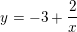 \small y=-3+\frac{2}{x}