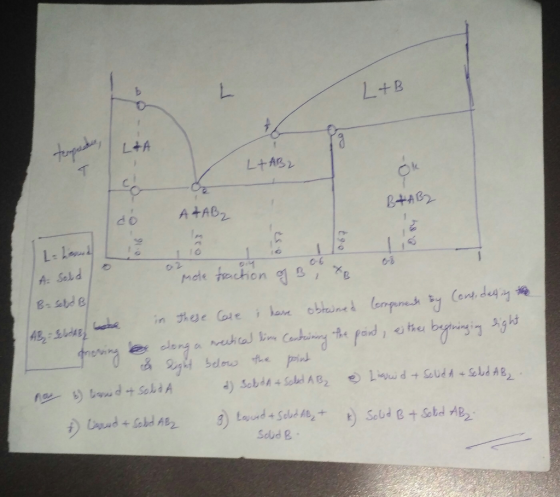 LAB L+AB2 AAAB2 A Soldo mole fraction of B, YB B=Scho B AR - white in these care i have obtained Coregonent by (onsidesting t