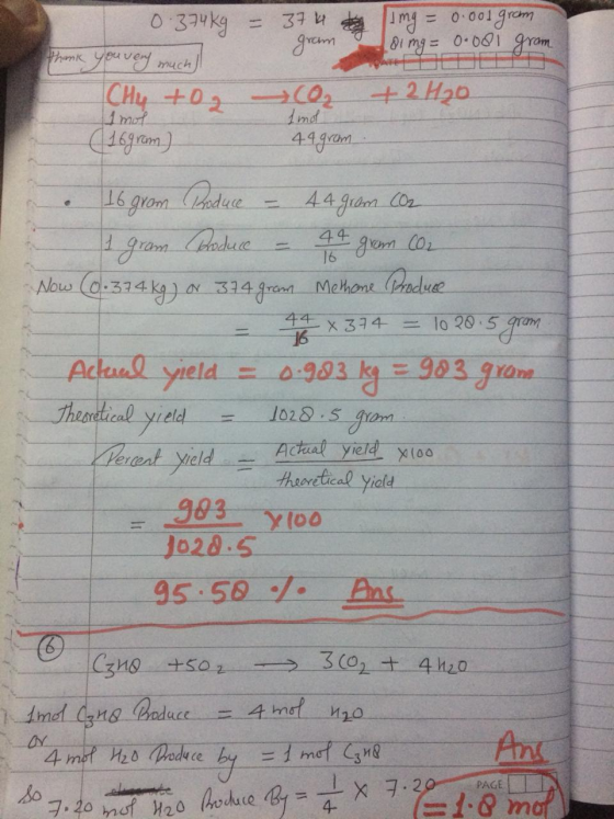 0.001gram 0 334kg 37 h 1 ren 8I mg=0-091 9ram APhomk youve much +2 H2o CHy +02 c02 1mot dmd 4egram 44gm Padele 16 grom 44 Jin