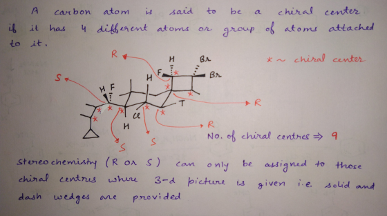 o carbon it has 4 it. atom is said to be a chiral different atoms or group of atoms center. attached if to - H Hs Fx Br Br xn