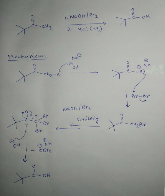 1. Na OH/Br2 e- OH CH3 2. Hel (aq). Mechanismi 1 o Na - CH - H - e-CHA Br-Br NOOH / Brz O Br O NG eBr3 e- OH