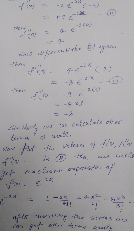 - - 2 -24 € (-2) -22 é - + q dow to = 4 e 2(0) then fo = -8 Now differentiafe & again then f = 4 e 24 (-2) = -8 € 21 - fro =