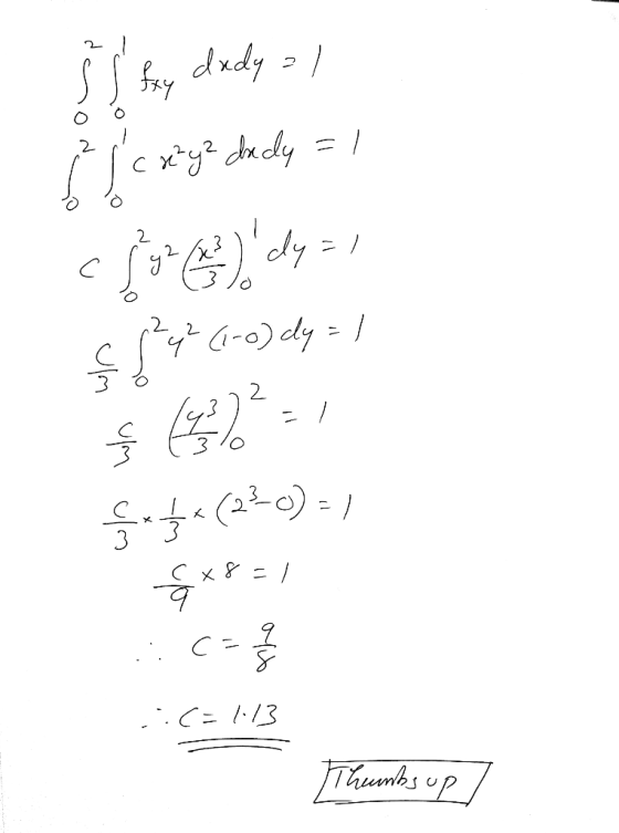 Š S fxy dady = 1 s scary? lady = 1 cps + dy 31 $$*** (-2) dy = 1 2. $ =1 & f«(2²0) = 1 8x8=1 :6= ..(=113 Thumbs up